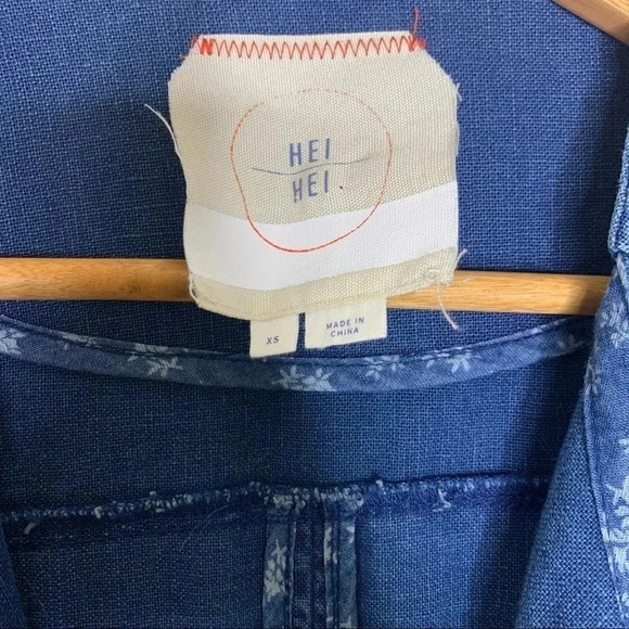 Anthropologie Hei Hei Denim Open Front Blazer Jacket Size XS - Picture 5 of 9